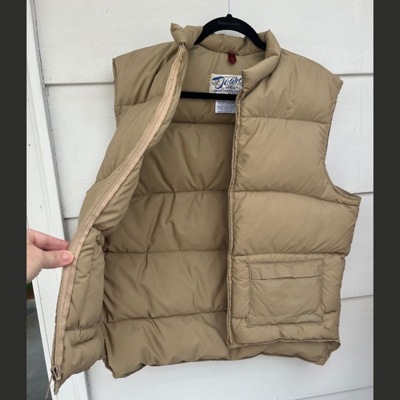 Vintage Goose Down Schott Bros NYC Camel Tan Puffer Vest Men's Large - Picture 5 of 10